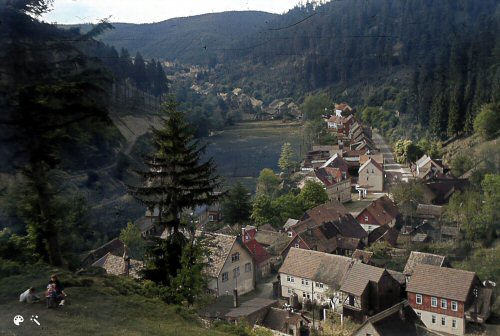 Town in a mountain valley